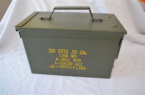 old metal miliatary ammo box|50 cal ammo boxes cheap.